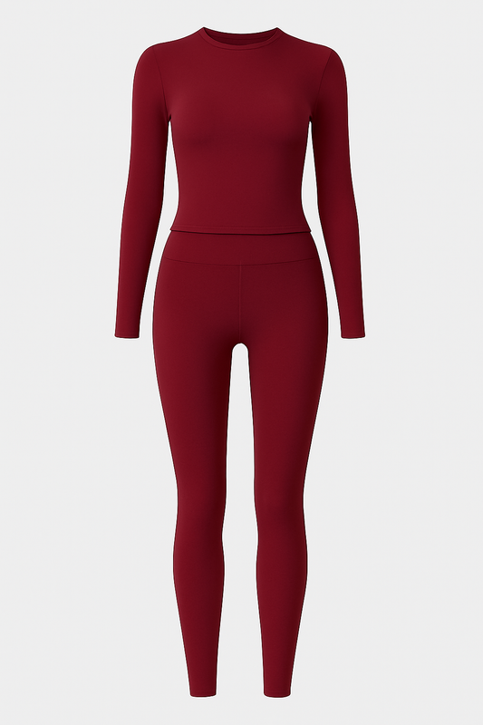 Deep Red Long Sleeve Set